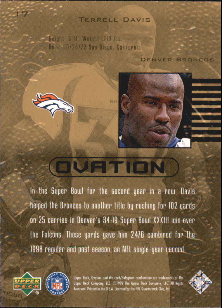 B3707- 1999 Upper Deck Ovation FB #s 1-90 +Inserts -You Pick- 15+ FREE US SHIP - Picture 35 of 195