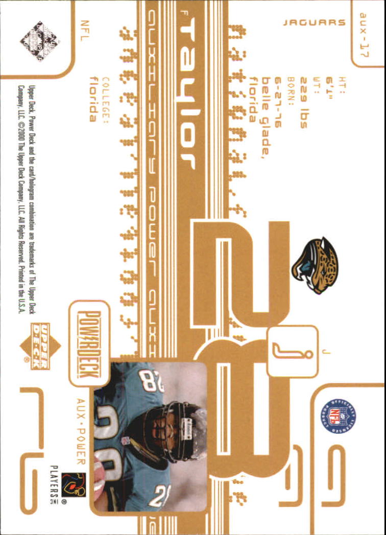 1999 Upper Deck PowerDeck Auxiliary #AUX17 Fred Taylor back image