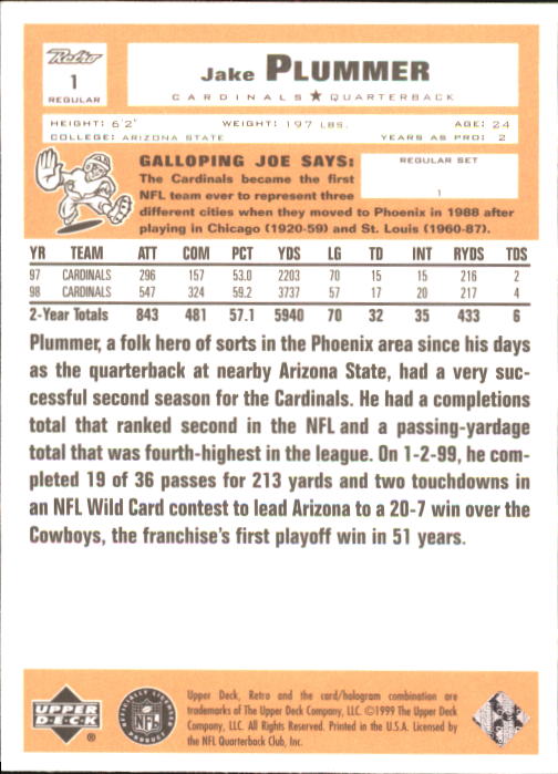 A7636- 1999 Upper Deck Retro FB #s 1-165 +Inserts -You Pick- 15+ FREE US SHIP - Picture 3 of 330