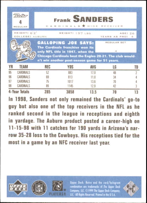 A7636- 1999 Upper Deck Retro FB #s 1-165 +Inserts -You Pick- 15+ FREE US SHIP - Picture 9 of 330