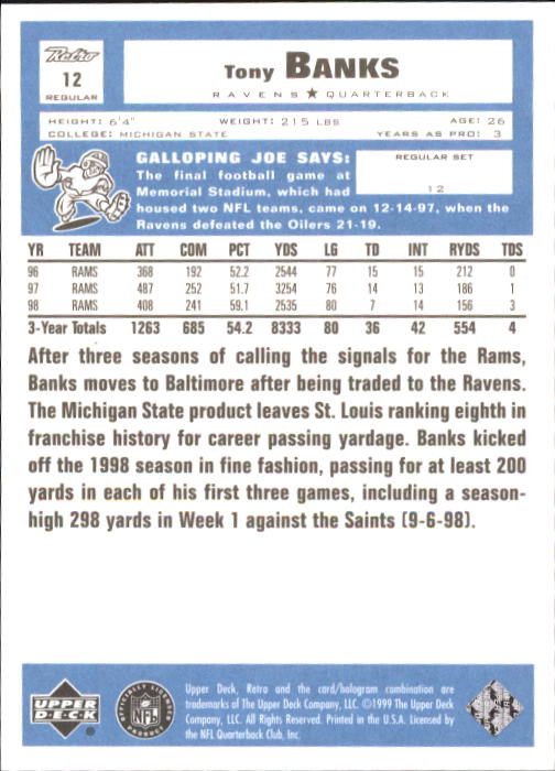 A7636- 1999 Upper Deck Retro FB #s 1-165 +Inserts -You Pick- 15+ FREE US SHIP - Picture 125 of 330