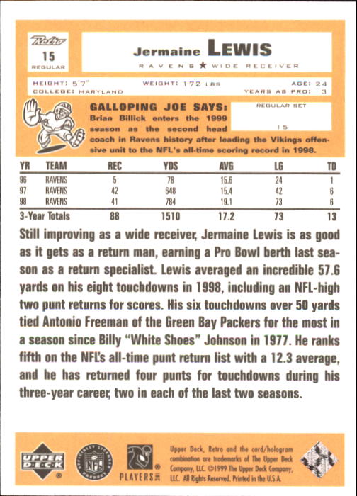 A7636- 1999 Upper Deck Retro FB #s 1-165 +Inserts -You Pick- 15+ FREE US SHIP - Picture 23 of 330