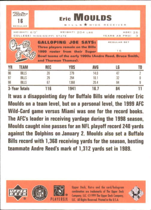 A7636- 1999 Upper Deck Retro FB #s 1-165 +Inserts -You Pick- 15+ FREE US SHIP - Picture 25 of 330