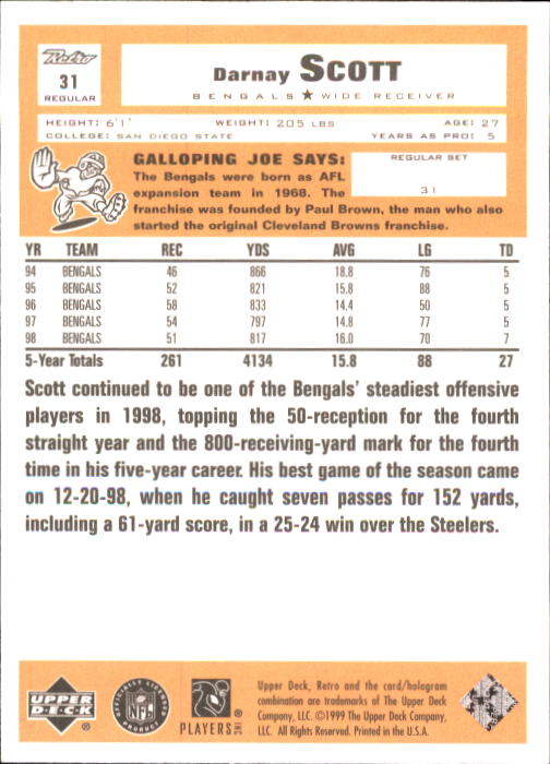 A7636- 1999 Upper Deck Retro FB #s 1-165 +Inserts -You Pick- 15+ FREE US SHIP - Picture 37 of 330