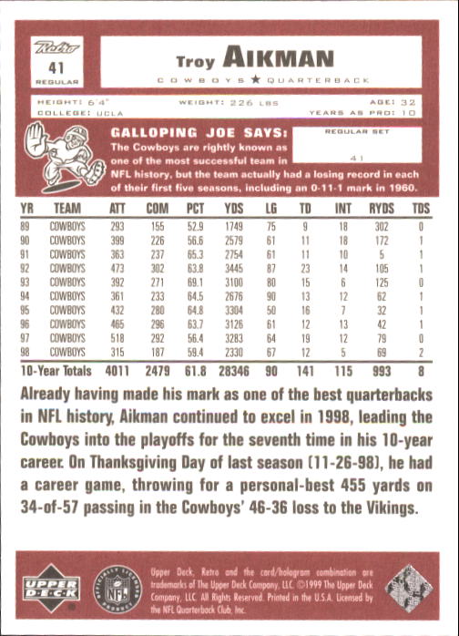 A7636- 1999 Upper Deck Retro FB #s 1-165 +Inserts -You Pick- 15+ FREE US SHIP - Picture 267 of 330