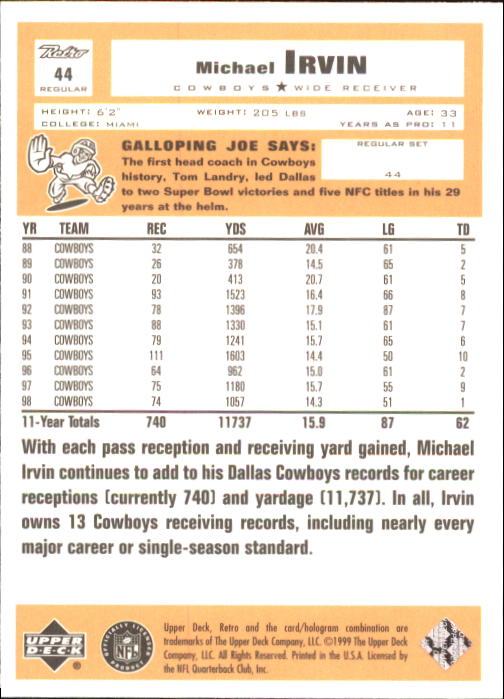 A7636- 1999 Upper Deck Retro FB #s 1-165 +Inserts -You Pick- 15+ FREE US SHIP - Picture 225 of 330