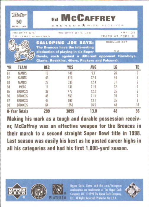 A7636- 1999 Upper Deck Retro FB #s 1-165 +Inserts -You Pick- 15+ FREE US SHIP - Picture 141 of 330