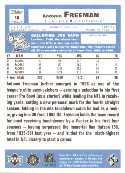 A7636- 1999 Upper Deck Retro FB #s 1-165 +Inserts -You Pick- 15+ FREE US SHIP - Picture 151 of 330