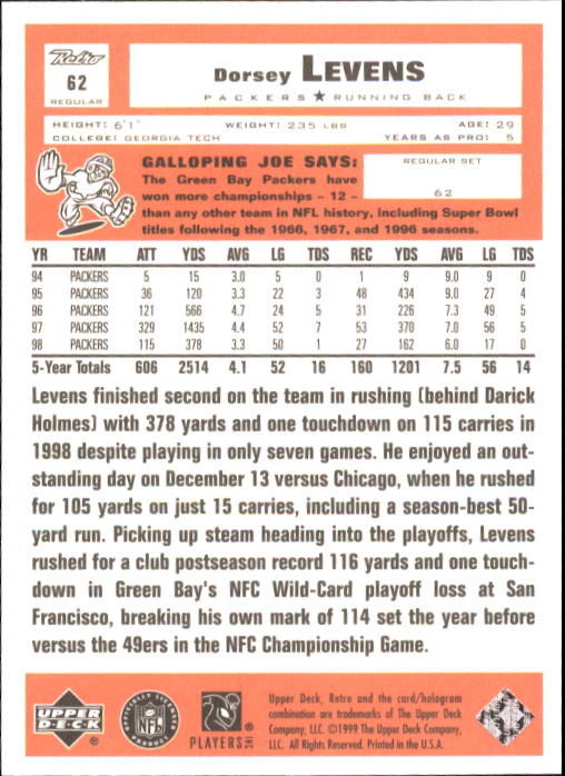 A7636- 1999 Upper Deck Retro FB #s 1-165 +Inserts -You Pick- 15+ FREE US SHIP - Picture 155 of 330