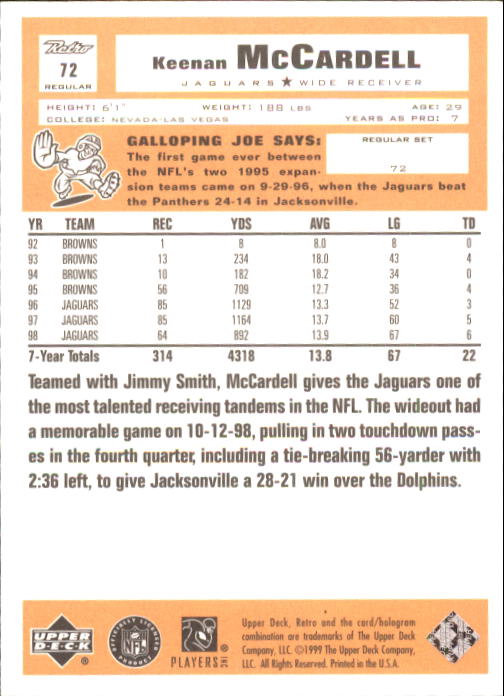 A7636- 1999 Upper Deck Retro FB #s 1-165 +Inserts -You Pick- 15+ FREE US SHIP - Picture 163 of 330