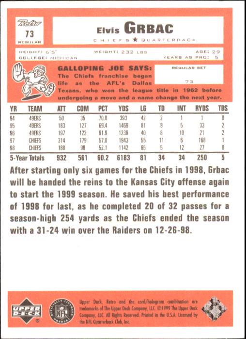 A7636- 1999 Upper Deck Retro FB #s 1-165 +Inserts -You Pick- 15+ FREE US SHIP - Picture 55 of 330