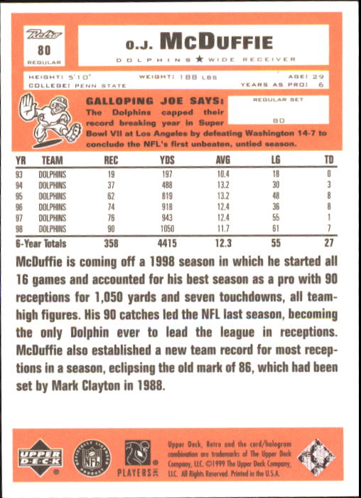 A7636- 1999 Upper Deck Retro FB #s 1-165 +Inserts -You Pick- 15+ FREE US SHIP - Picture 306 of 330