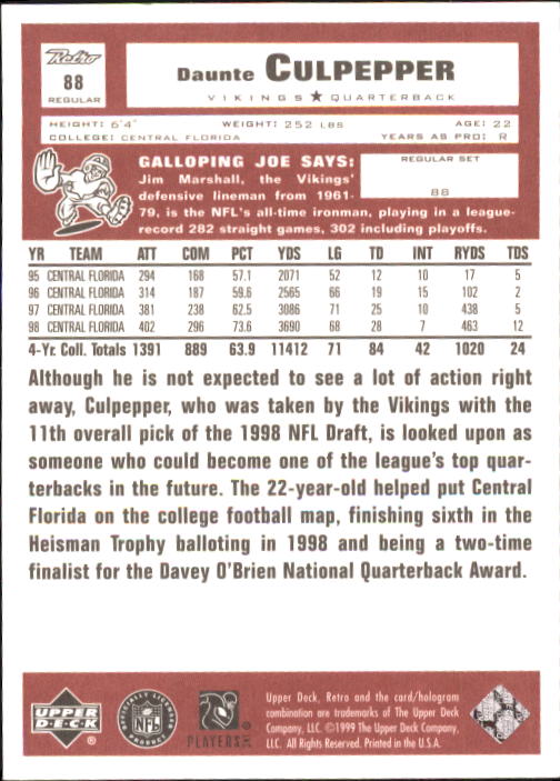 A7636- 1999 Upper Deck Retro FB #s 1-165 +Inserts -You Pick- 15+ FREE US SHIP - Picture 291 of 330