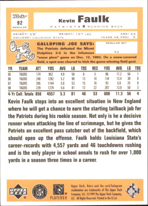 A7636- 1999 Upper Deck Retro FB #s 1-165 +Inserts -You Pick- 15+ FREE US SHIP - Picture 241 of 330