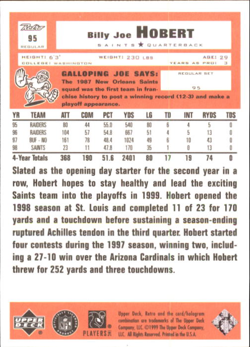 A7636- 1999 Upper Deck Retro FB #s 1-165 +Inserts -You Pick- 15+ FREE US SHIP - Picture 61 of 330