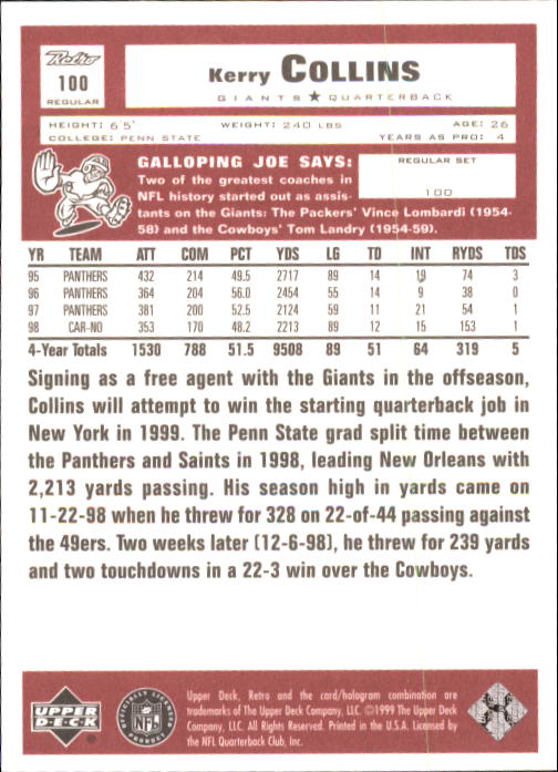 A7636- 1999 Upper Deck Retro FB #s 1-165 +Inserts -You Pick- 15+ FREE US SHIP - Picture 67 of 330