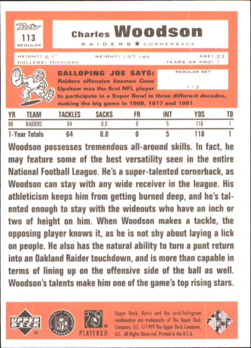 A7636- 1999 Upper Deck Retro FB #s 1-165 +Inserts -You Pick- 15+ FREE US SHIP - Picture 249 of 330