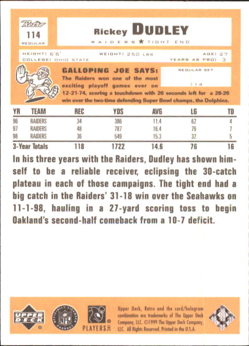 A7636- 1999 Upper Deck Retro FB #s 1-165 +Inserts -You Pick- 15+ FREE US SHIP - Picture 79 of 330