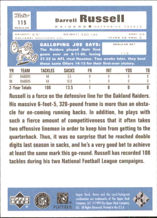 A7636- 1999 Upper Deck Retro FB #s 1-165 +Inserts -You Pick- 15+ FREE US SHIP - Picture 81 of 330