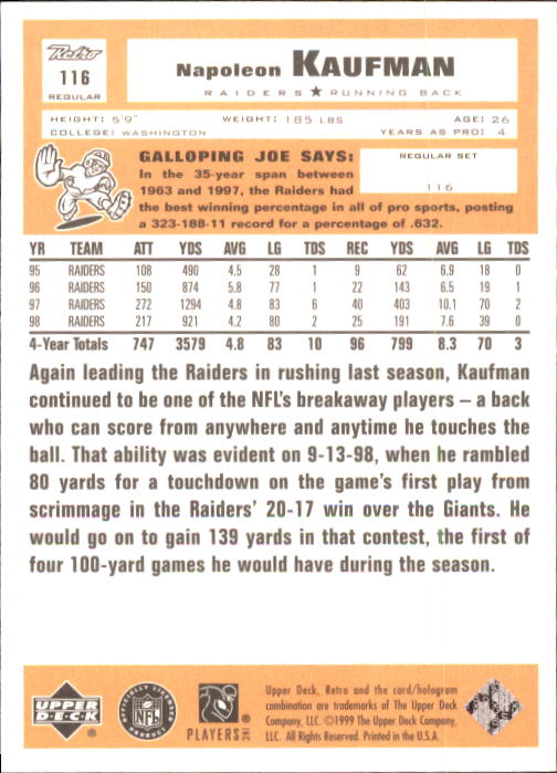 A7636- 1999 Upper Deck Retro FB #s 1-165 +Inserts -You Pick- 15+ FREE US SHIP - Picture 83 of 330