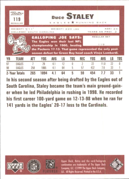 A7636- 1999 Upper Deck Retro FB #s 1-165 +Inserts -You Pick- 15+ FREE US SHIP - Picture 85 of 330