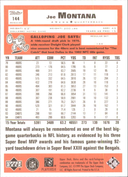 A7636- 1999 Upper Deck Retro FB #s 1-165 +Inserts -You Pick- 15+ FREE US SHIP - Picture 324 of 330