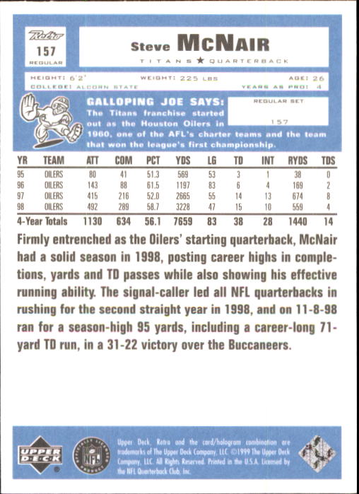 A7636- 1999 Upper Deck Retro FB #s 1-165 +Inserts -You Pick- 15+ FREE US SHIP - Picture 205 of 330