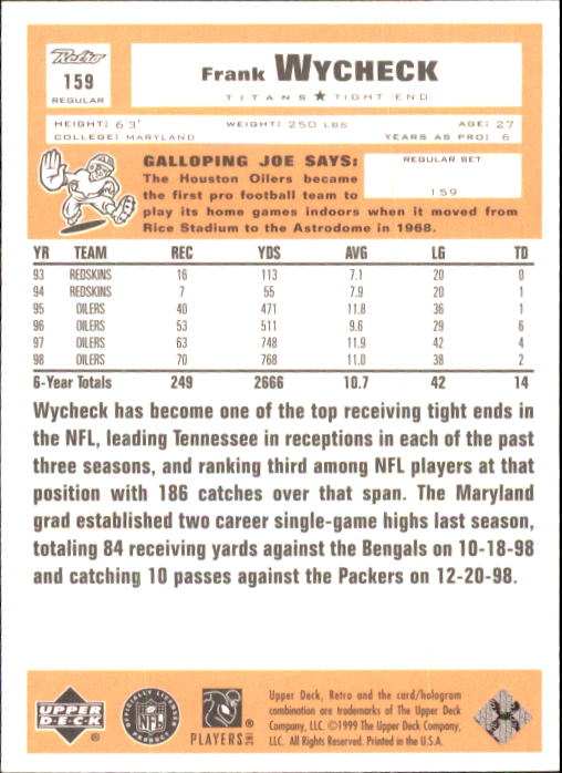A7636- 1999 Upper Deck Retro FB #s 1-165 +Inserts -You Pick- 15+ FREE US SHIP - Picture 207 of 330