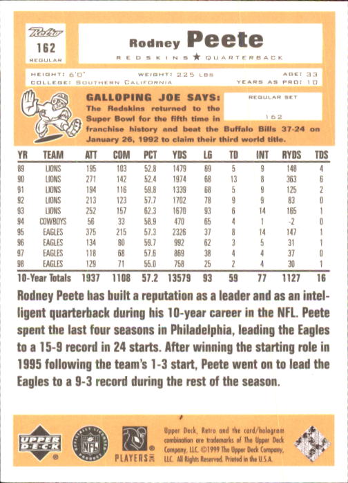 A7636- 1999 Upper Deck Retro FB #s 1-165 +Inserts -You Pick- 15+ FREE US SHIP - Picture 211 of 330