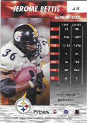 1999 Collector's Edge Fury Previews #JB Jerome Bettis back image