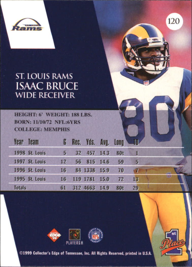 1999 Collector's Edge Millennium Collection First Place #120 Isaac Bruce