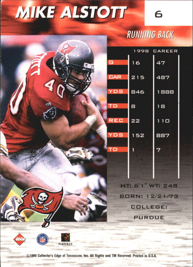 1999 Collector's Edge Millennium Collection Fury #6 Mike Alstott back image
