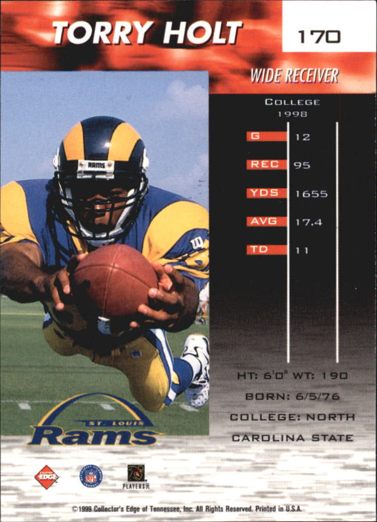 1999 Collector's Edge Millennium Collection Fury #170 Torry Holt back image