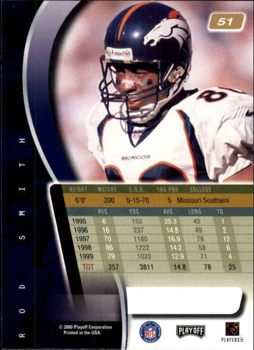 2000 Absolute #51 Rod Smith back image