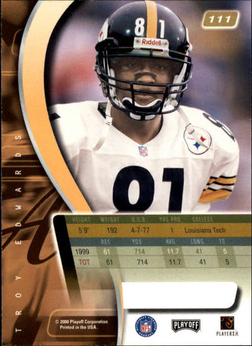2000 Absolute #111 Troy Edwards back image