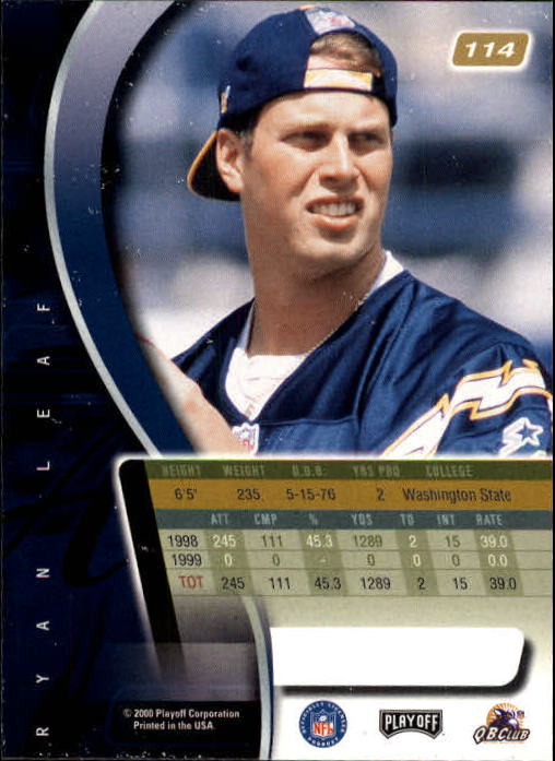 2000 Absolute #114 Ryan Leaf back image