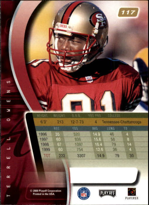 2000 Absolute #117 Terrell Owens back image