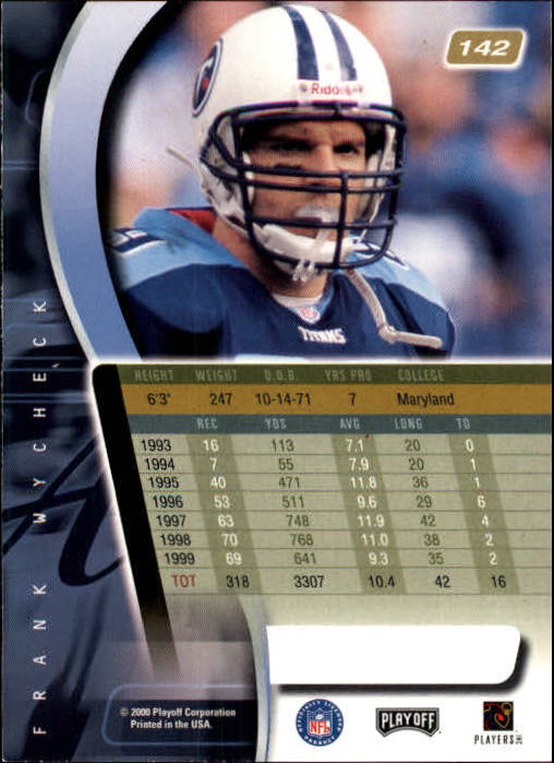 2000 Absolute #142 Frank Wycheck back image
