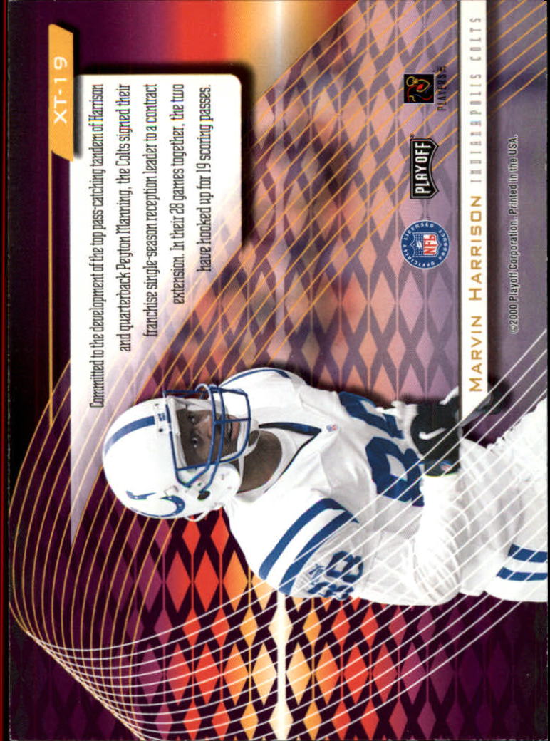 2000 Absolute Extreme Team #XT19 Marvin Harrison back image