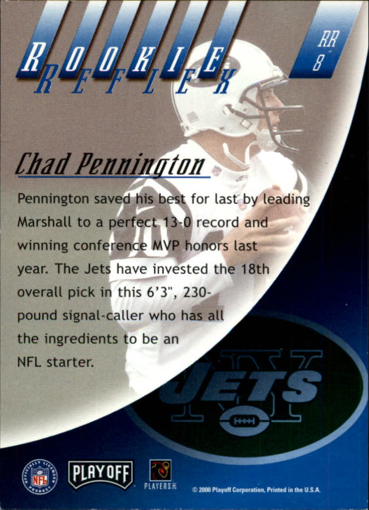 2000 Absolute Rookie Reflex #RR8 Chad Pennington back image
