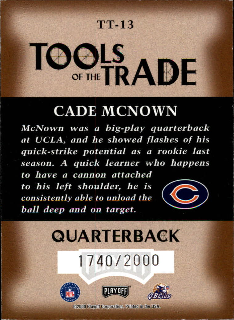2000 Absolute Tools of the Trade #TT13 Cade McNown back image