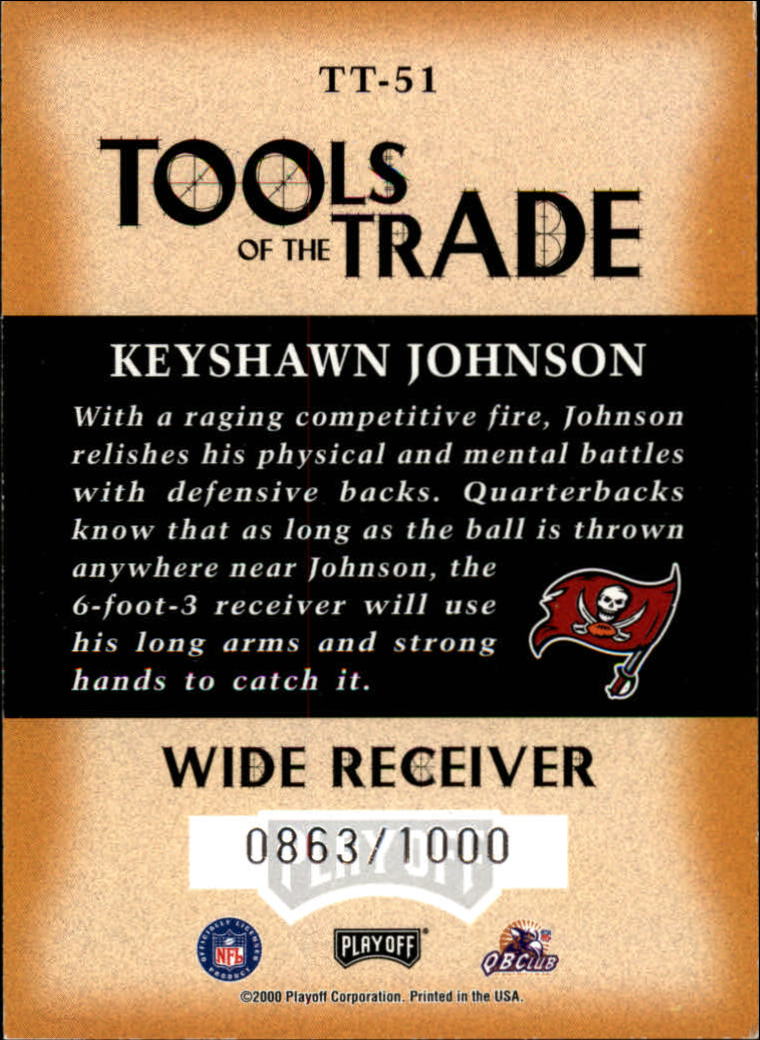 2000 Absolute Tools of the Trade #TT51 Keyshawn Johnson back image