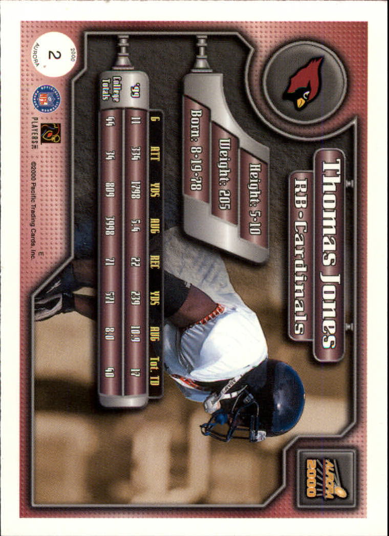 2000 Aurora Premiere Date #2 Thomas Jones back image