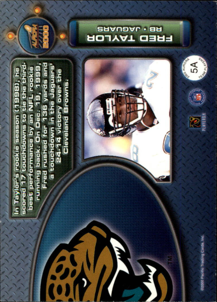 2000 Aurora Team Players #5A Fred Taylor back image