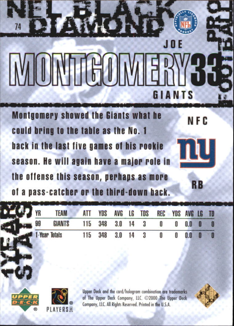 2000 Black Diamond (Upper Deck) Football "Gold" Parallel Cards - Picture 25 of 33