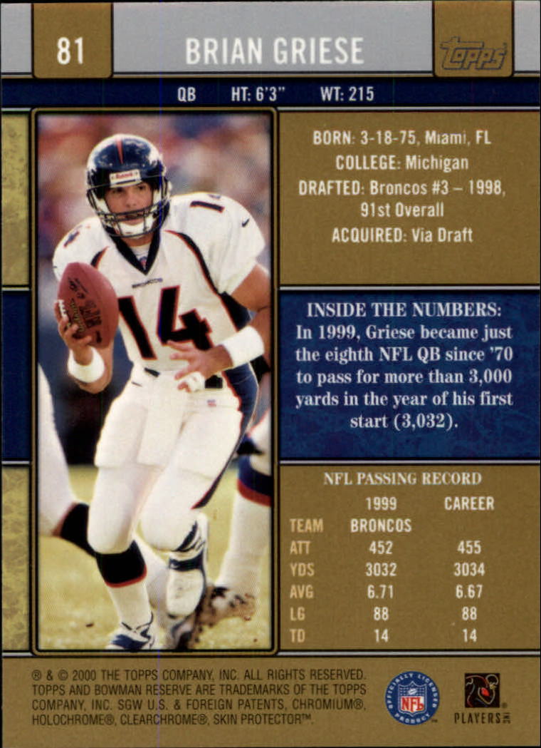 B2670- 2000 Bowman Reserve FB Cards 1-125 +Inserts -You Pick- 15+ FREE US SHIP - Picture 131 of 231