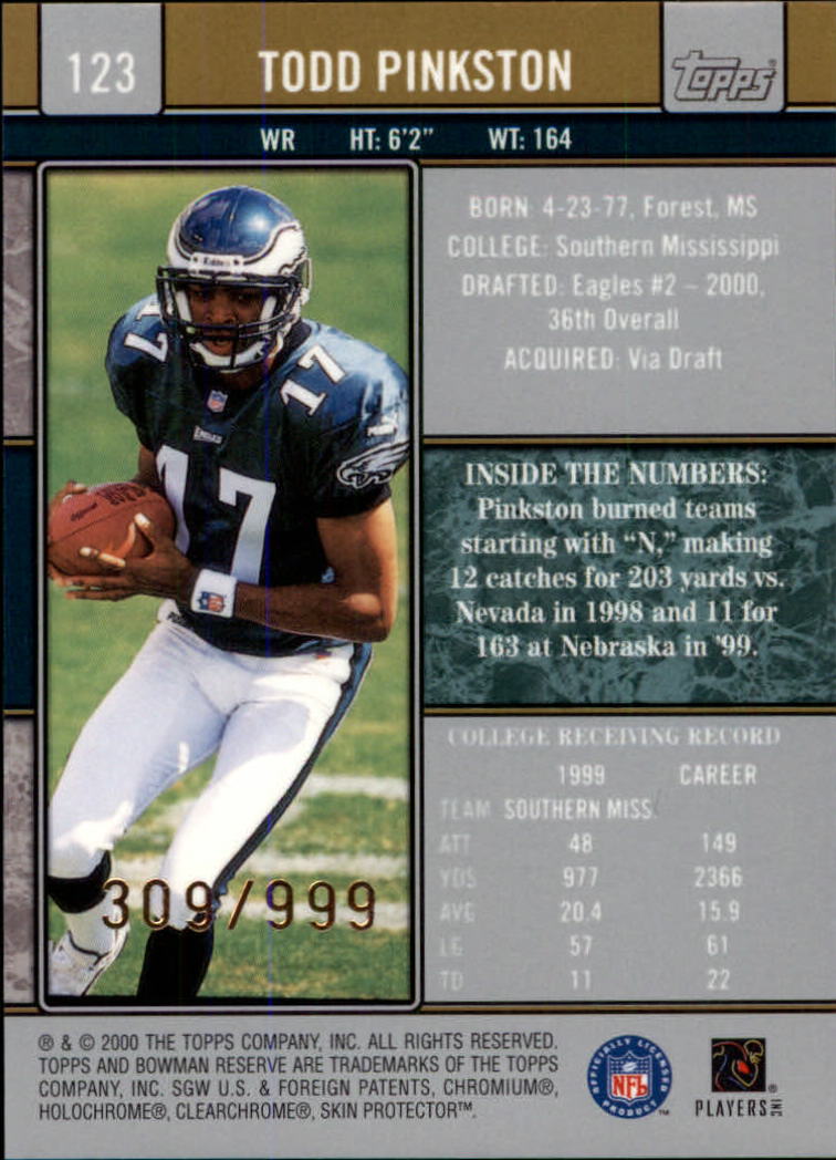 B2670- 2000 Bowman Reserve FB Cards 1-125 +Inserts -You Pick- 15+ FREE US SHIP - Picture 211 of 231