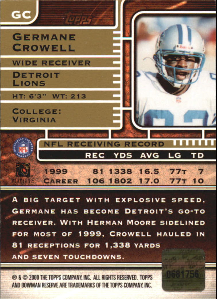B2670- 2000 Bowman Reserve FB Cards 1-125 +Inserts -You Pick- 15+ FREE US SHIP - Picture 215 of 231