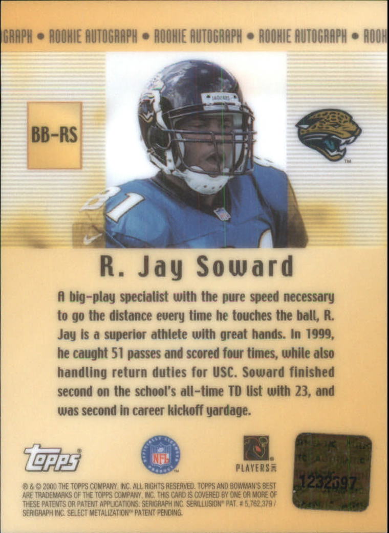 2000 Bowman's Best Autographs #BBRS R.Jay Soward back image