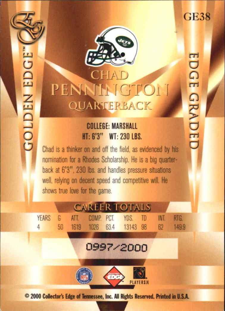 2000 Collector's Edge EG Football "Insert" Cards - Bild 7 von 17